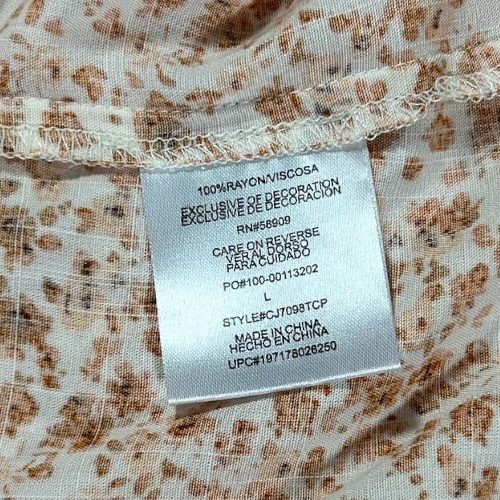 NWT Copper Key Floral Babydoll Dress Large Smocked Square Neck Long Sleeve Mini - Picture 10 of 11